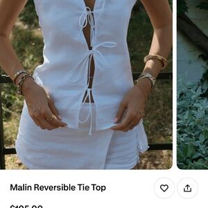 White Reversible Tie Top